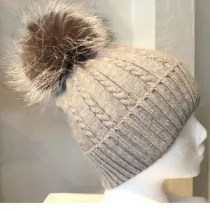GORSKI | Accessories | Gorski Knit Beanie Wfox Fur Pompom  display picture 1